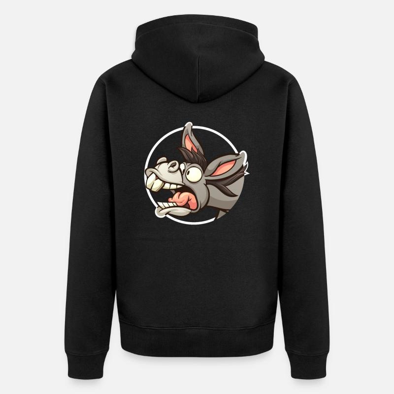 Funny Donkey âne Mulet - Veste à capuche bio Premium Unisexe - noir