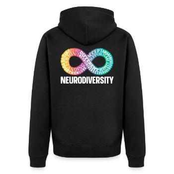 Neurodiversité Arc-en-ciel Infini - Veste à capuche bio Premium Unisexe - noir - Dos - Nico (187cm)