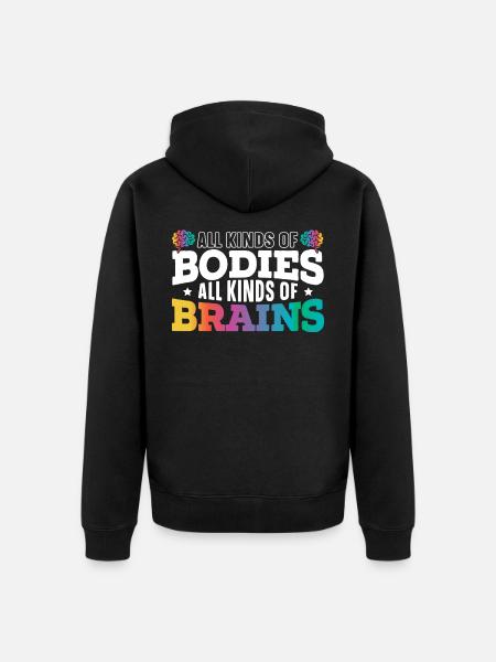 Alle Arten Von Körpern Alle Arten Von Gehirnen - Premium økologisk unisex-hættejakke - sort