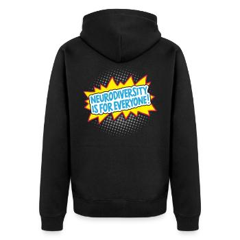 Neurodiversität Ist Für Alle Neurodiversität ADHS - Unisex Premium Bio Zip Hoodie - Schwarz - Hinten - Nico (187cm)