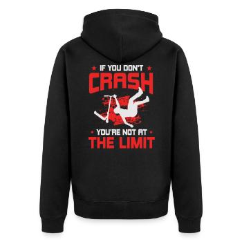 Cooles Stunt Scooter Tretroller Skater Geschenk - Unisex Premium Bio Zip Hoodie - Schwarz - Hinten - Nico (187cm)