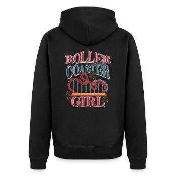 roller coaster - Unisex Premium Organic Zip Hoodie - black - Back - Nico (187cm)