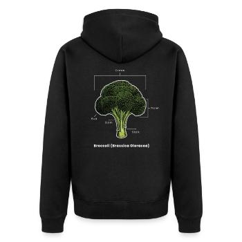 Broccoli Vegan Légumes végétaliens - Veste à capuche bio Premium Unisexe - noir - Dos - Nico (187cm)