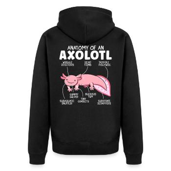 Anatomie d’un poisson migrateur mexicain Axolotl - Veste à capuche bio Premium Unisexe - noir - Dos - Nico (187cm)