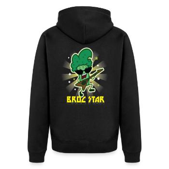 Broc Star Vegan Légumes végétaliens - Veste à capuche bio Premium Unisexe - noir - Dos - Nico (187cm)