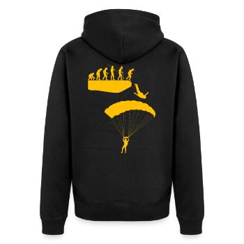 Evolution Paragliding Paraglide Gleitschirmfliegen - Unisex Premium Organic Zip Hoodie - black - Back - Nico (187cm)