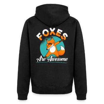 Füchse Sind Fantastisch Rotfuchs Füchsin - Unisex Premium Bio Zip Hoodie - Schwarz - Hinten - Nico (187cm)