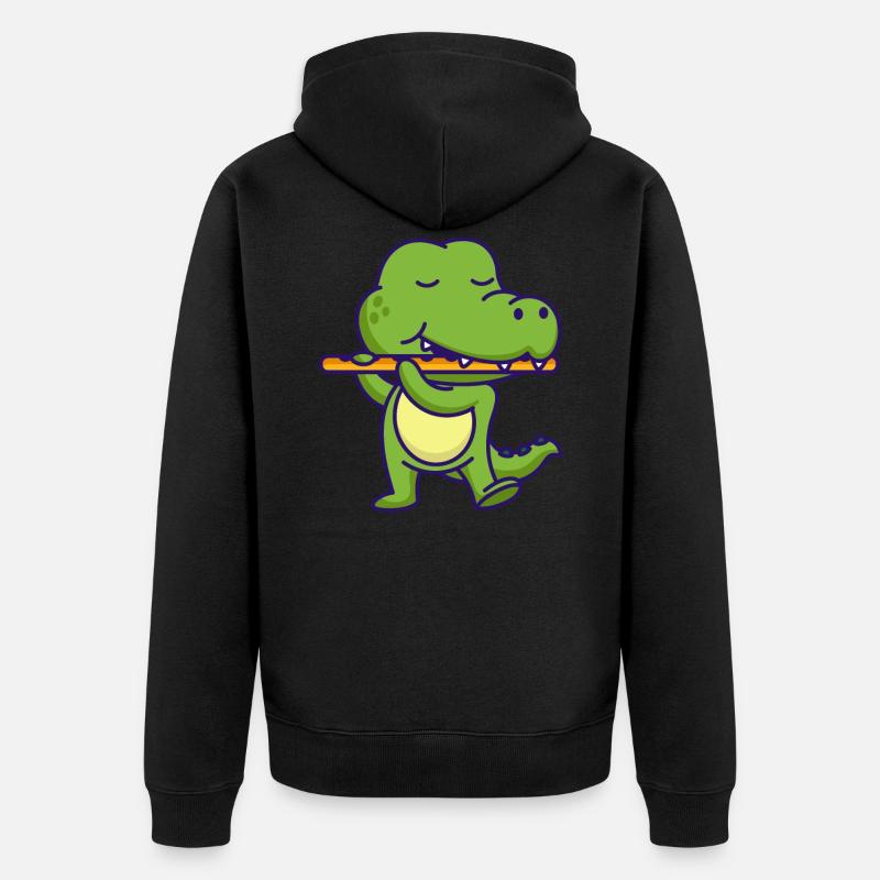 Querflöte - Unisex Premium Bio Zip Hoodie - Schwarz
