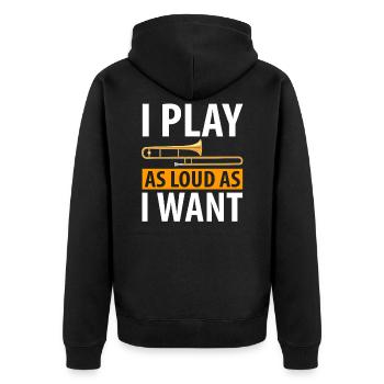 Trombone trombone trombone player gift trombones - Unisex Premium Organic Zip Hoodie - black - Back - Nico (187cm)