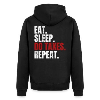 Eat Sleep Do Taxes Repeat Comptable Comptable Conseiller fiscal - Veste à capuche bio Premium Unisexe - noir - Dos - Nico (187cm)