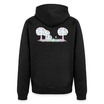 Cellule végétale Biologie Nature - Veste à capuche bio Premium Unisexe - noir - Dos - Nico (187cm)