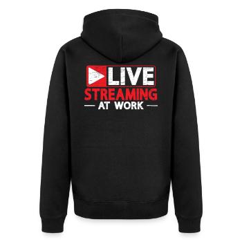Live streaming au Travail Online Streamer Gamer - Veste à capuche bio Premium Unisexe - noir - Dos - Nico (187cm)
