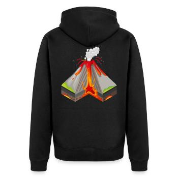 Vulkan - Unisex Premium Bio Zip Hoodie - Schwarz - Hinten - Nico (187cm)