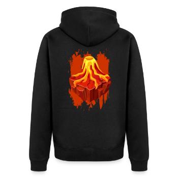 Vulkan Vulkane Vulkanliebhaber Shirt lustig Vulkan - Unisex Premium Bio Zip Hoodie - Schwarz - Hinten - Nico (187cm)