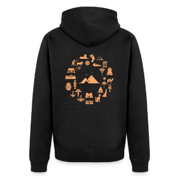 Égypte pyramide temple égyptien - Veste à capuche bio Premium Unisexe - noir - Dos - Nico (187cm)
