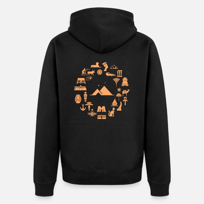Égypte pyramide temple égyptien - Veste à capuche bio Premium Unisexe - noir
