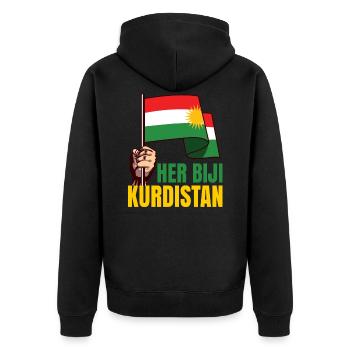 Kurdistan - Veste à capuche bio Premium Unisexe - noir - Dos - Nico (187cm)
