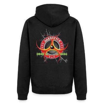 Hardstyle Music Techno - Unisex Premium Organic Zip Hoodie - black - Back - Nico (187cm)