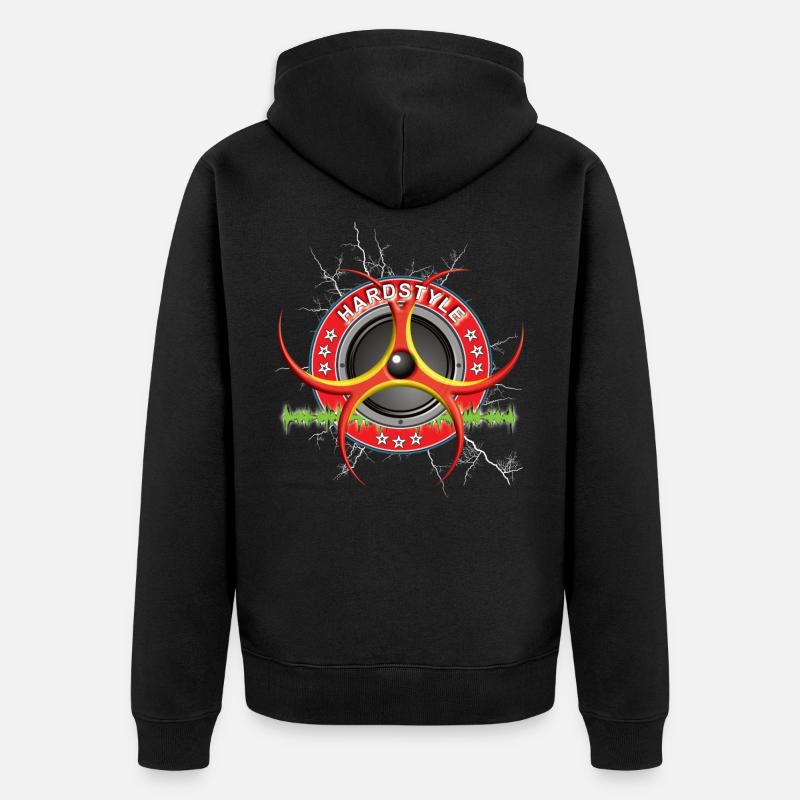 Hardstyle Musique Techno - Veste à capuche bio Premium Unisexe - noir