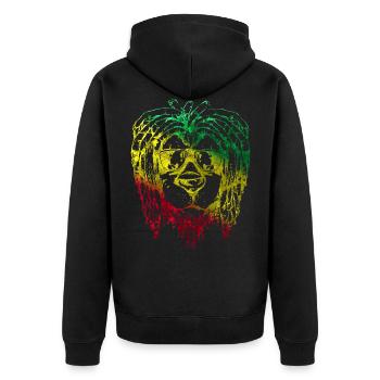 Africa Lion's Head Lion Animal Lion Maori King - Unisex Premium Organic Zip Hoodie - black - Back - Nico (187cm)