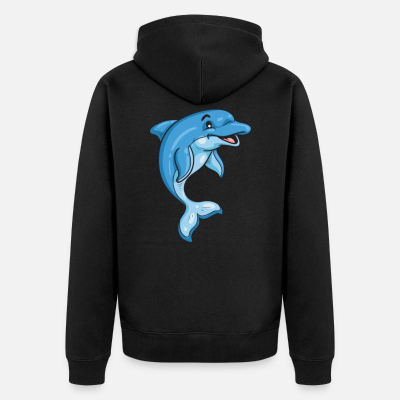 Delfin - Unisex Premium Bio Zip Hoodie - Schwarz