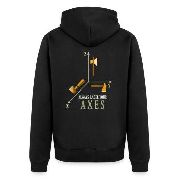 Mathe - Unisex Premium Bio Zip Hoodie - Schwarz - Hinten - Nico (187cm)