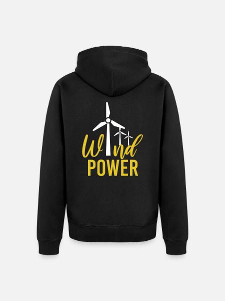 Énergie éolienne - Veste à capuche bio Premium Unisexe - noir