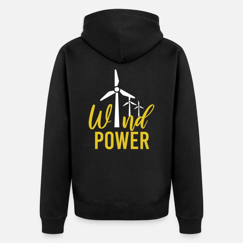 Énergie éolienne - Veste à capuche bio Premium Unisexe - noir