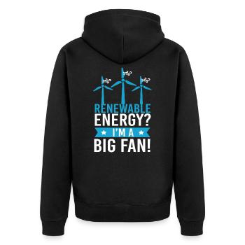 Renewable Energy? Wind power Wind energy - Unisex Premium Organic Zip Hoodie - black - Back - Nico (187cm)