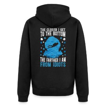 Scuba Diver Diving Saying - Unisex Premium Organic Zip Hoodie - black - Back - Nico (187cm)