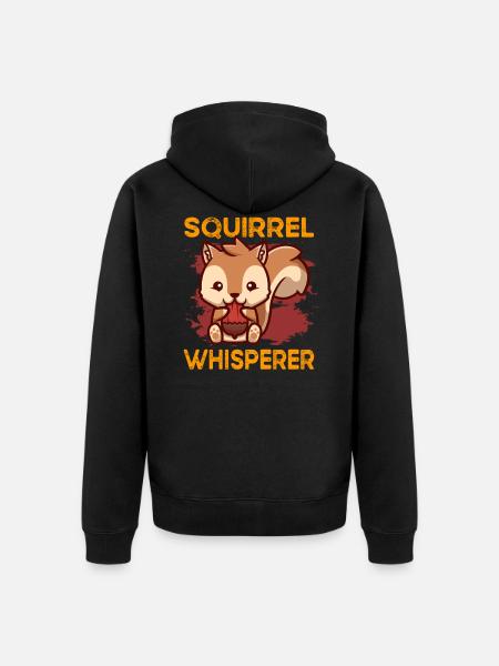 squirrel - Unisex Premium Organic Zip Hoodie - black