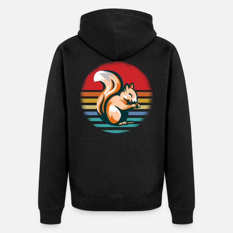 Eichhörnchen - Unisex Premium Bio Zip Hoodie - Schwarz