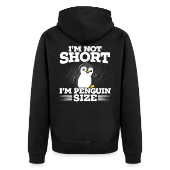 I'm Not Small, I'm Penguin Size - Unisex Premium Organic Zip Hoodie - black - Back - Nico (187cm)