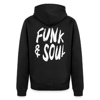 Compositeur de chanson de musicien funk et soul - Veste à capuche bio Premium Unisexe - noir - Dos - Nico (187cm)