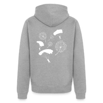 Parachutiste pissenlit parachutiste - Veste à capuche bio Premium Unisexe - gris chiné - Dos - Nico (187cm)