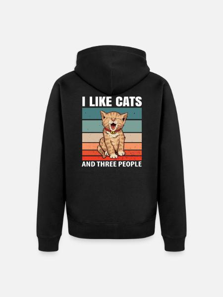 Katze - Unisex Premium Bio Zip Hoodie - Schwarz