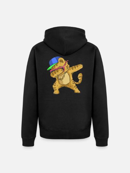 Katze - Unisex Premium Bio Zip Hoodie - Schwarz
