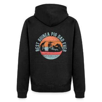 Beste Meerschweinchen Papa Ever Nagetier - Unisex Premium Bio Zip Hoodie - Schwarz - Hinten - Nico (187cm)