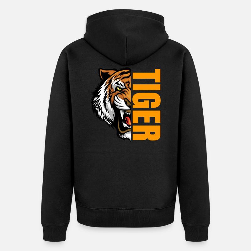 Tiger - Unisex Premium Bio Zip Hoodie - Schwarz