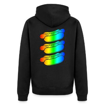 LGBT - Unisex Premium Bio Zip Hoodie - Schwarz - Hinten - Nico (187cm)