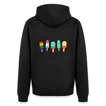 Gay Rainbow Ice Gay Pride Homosexuel - Unisex Premium Organic Zip Hoodie - black - Back - Nico (187cm)