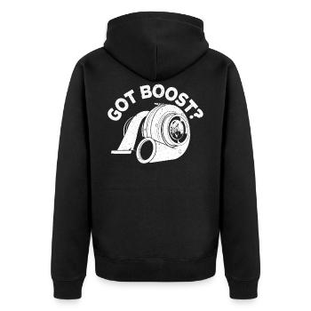 Got Boost Turbo Schnecke Motorsport Auto-Rennen - Unisex Premium Bio Zip Hoodie - Schwarz - Hinten - Nico (187cm)