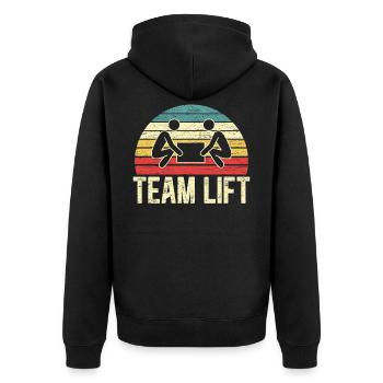 Team Lift Lagerarbeiter Lagerhaltung Lagerist - Unisex Premium Bio Zip Hoodie - Schwarz - Hinten - Nico (187cm)