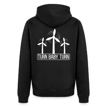 Turn Baby Turn Wind Turbine Technicians - Unisex Premium Organic Zip Hoodie - black - Back - Nico (187cm)