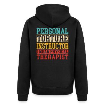 Personal Torture Instructor Physiothérapeute - Veste à capuche bio Premium Unisexe - noir - Dos - Nico (187cm)