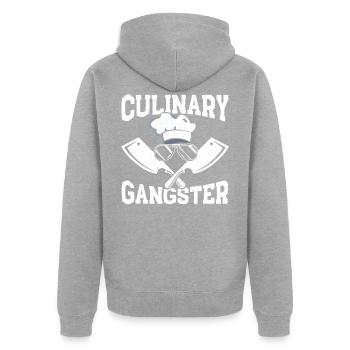 Kulinarische Gangster Kochen Meisterkoch Koch - Unisex Premium Bio Zip Hoodie - Grau meliert - Hinten - Nico (187cm)