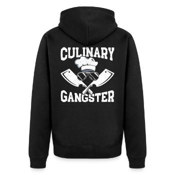 Culinary Gangsters Cooking Master Chef Chef - Unisex Premium Organic Zip Hoodie - black - Back - Nico (187cm)