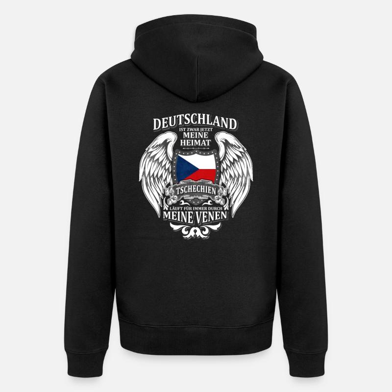 Tschechien - Unisex Premium Bio Zip Hoodie - Schwarz