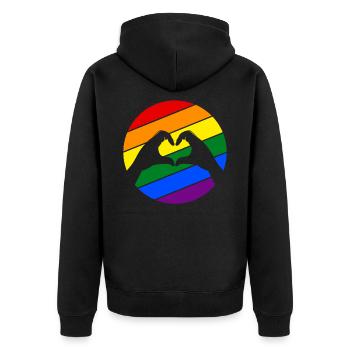 Lgbt - Veste à capuche bio Premium Unisexe - noir - Dos - Nico (187cm)