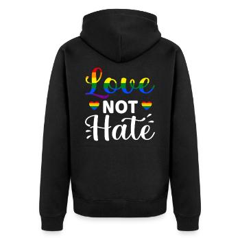 Lgbt - Veste à capuche bio Premium Unisexe - noir - Dos - Nico (187cm)